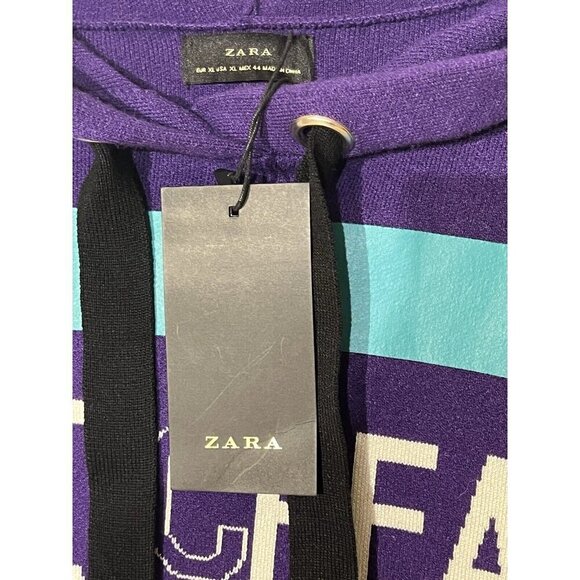 New Zara Start Creating Purple Athletic Hoodie Pullover Sweater - Picture 8 of 8